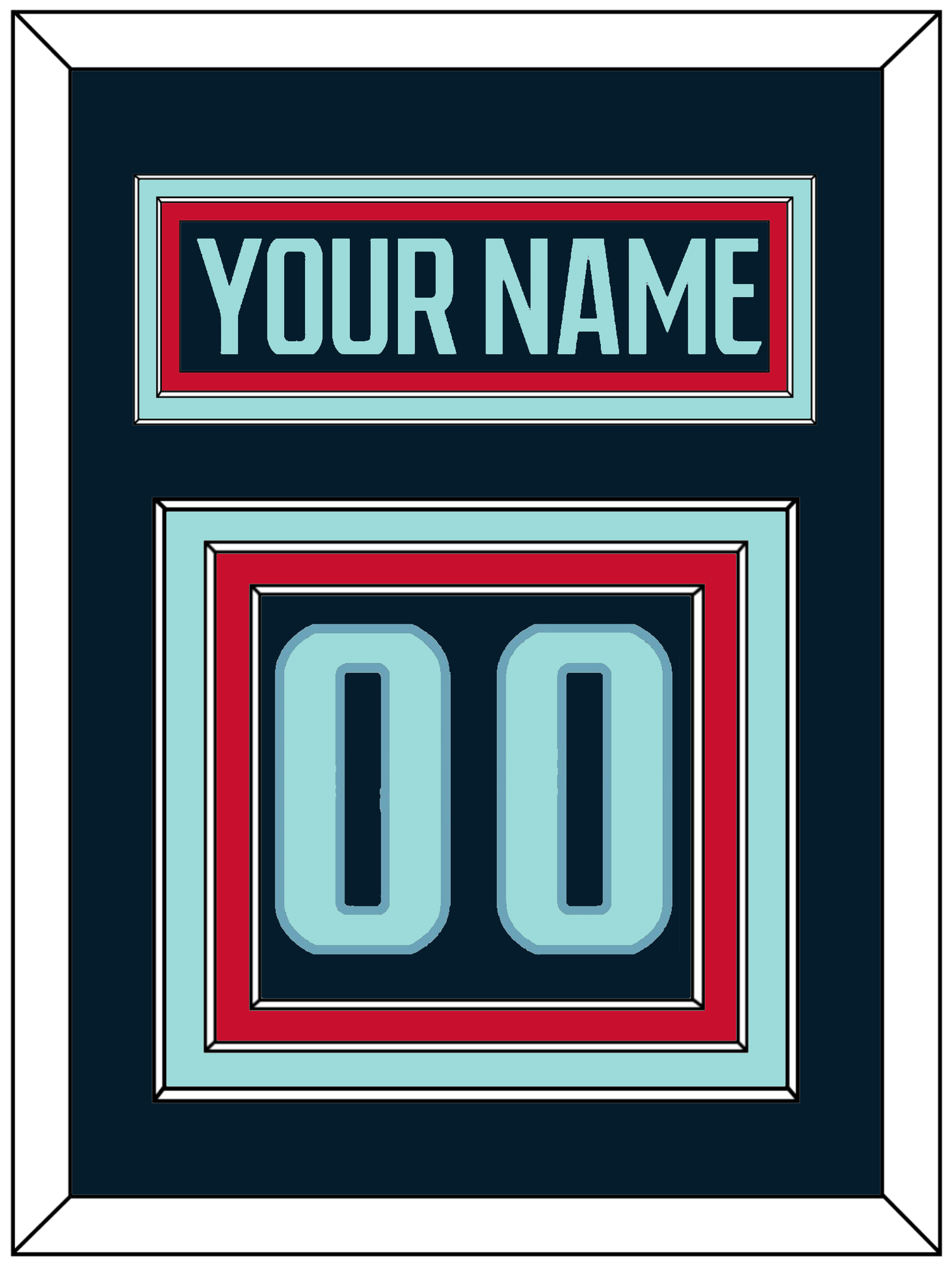Seattle Nameplate & Number (Back) - Home Navy - Premier Tier 3