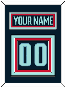 Seattle Nameplate & Number (Back) - Home Navy - Triple Mat 3