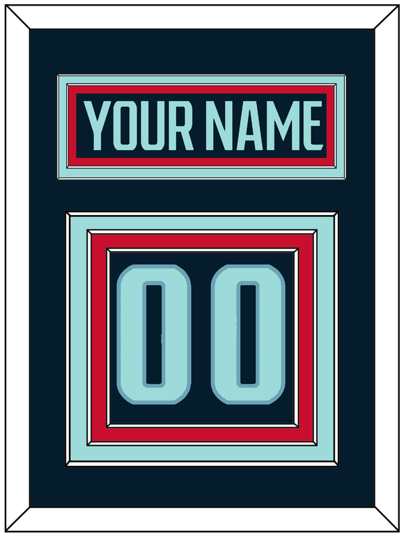 Seattle Nameplate & Number (Back) - Home Navy - Triple Mat 3