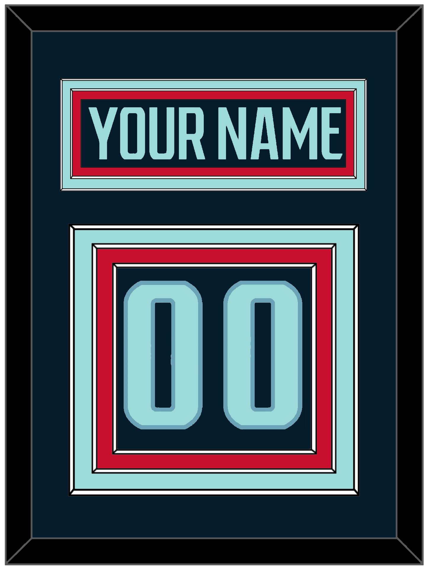 Seattle Nameplate & Number (Back) - Home Navy - Premier Tier 3