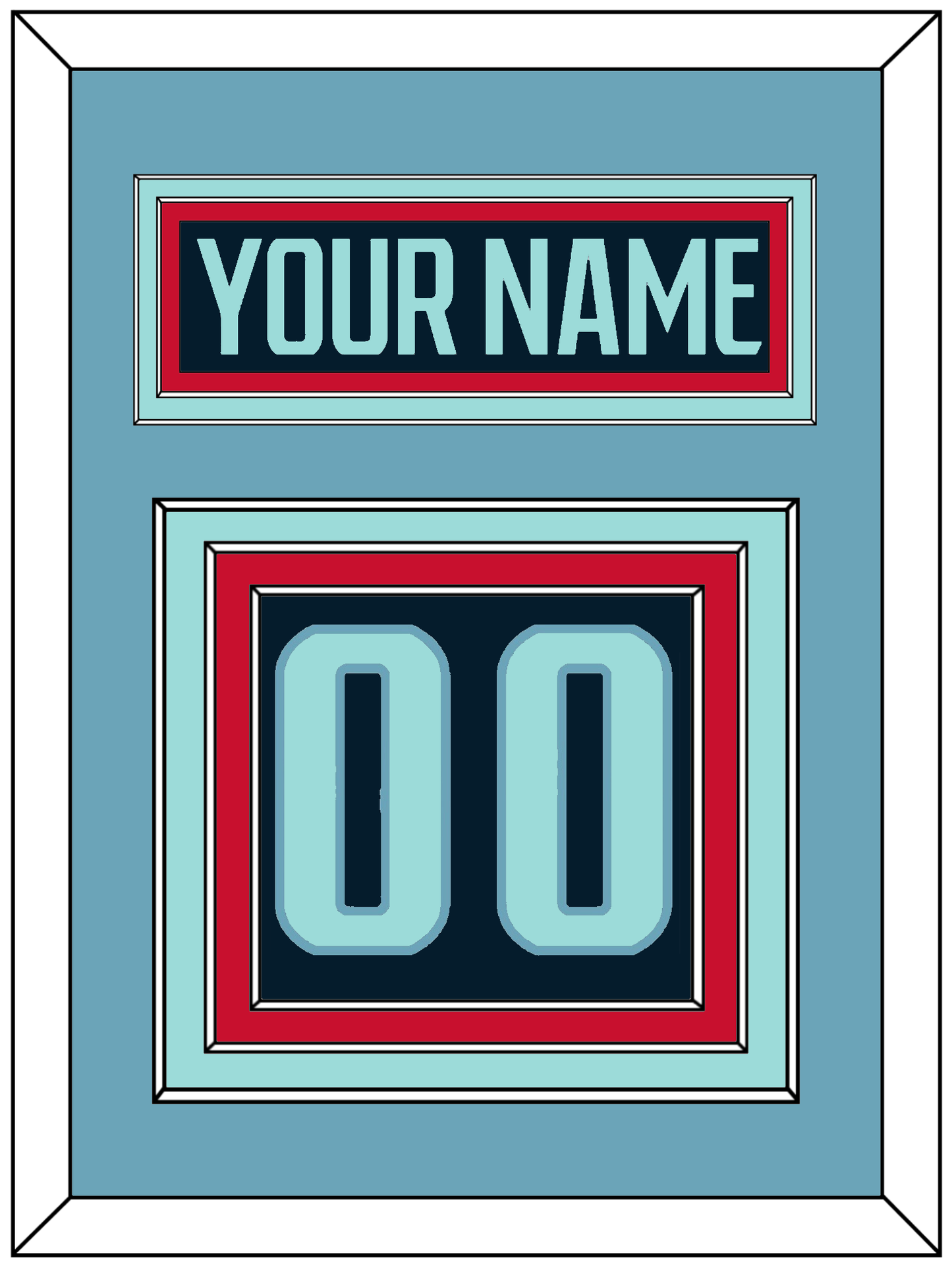 Seattle Nameplate & Number (Back) - Home Navy - Premier Tier 4