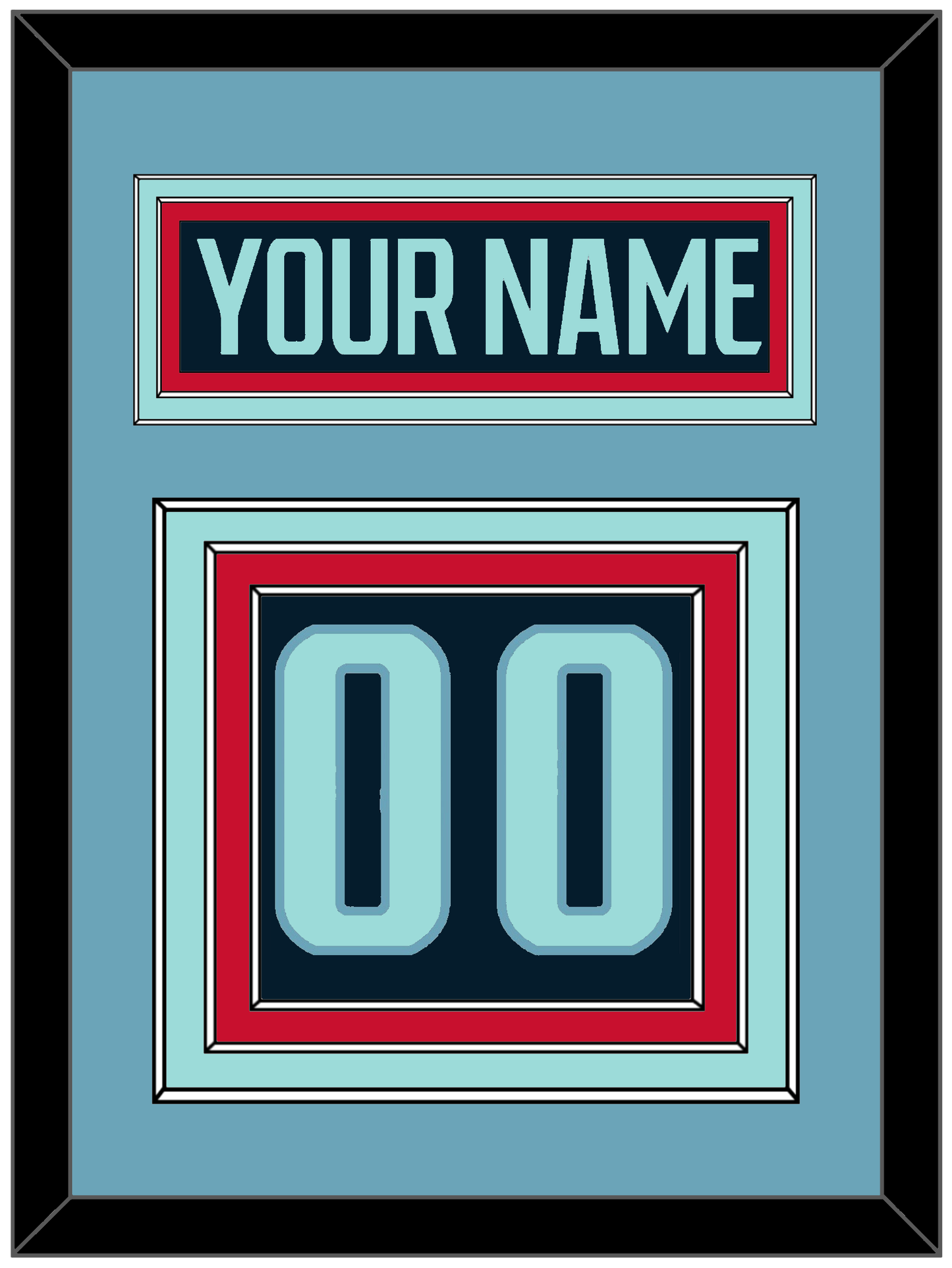 Seattle Nameplate & Number (Back) - Home Navy - Premier Tier 4