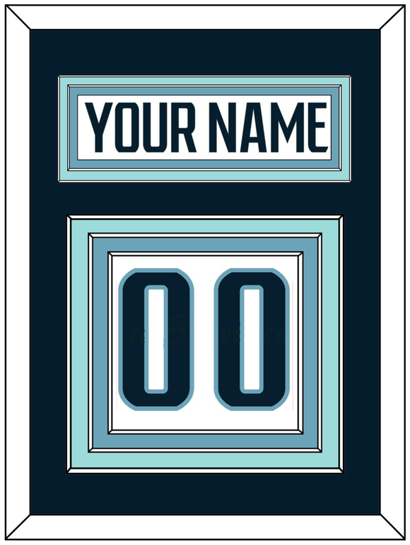 Seattle Nameplate & Number (Back) - Road White - Triple Mat 2