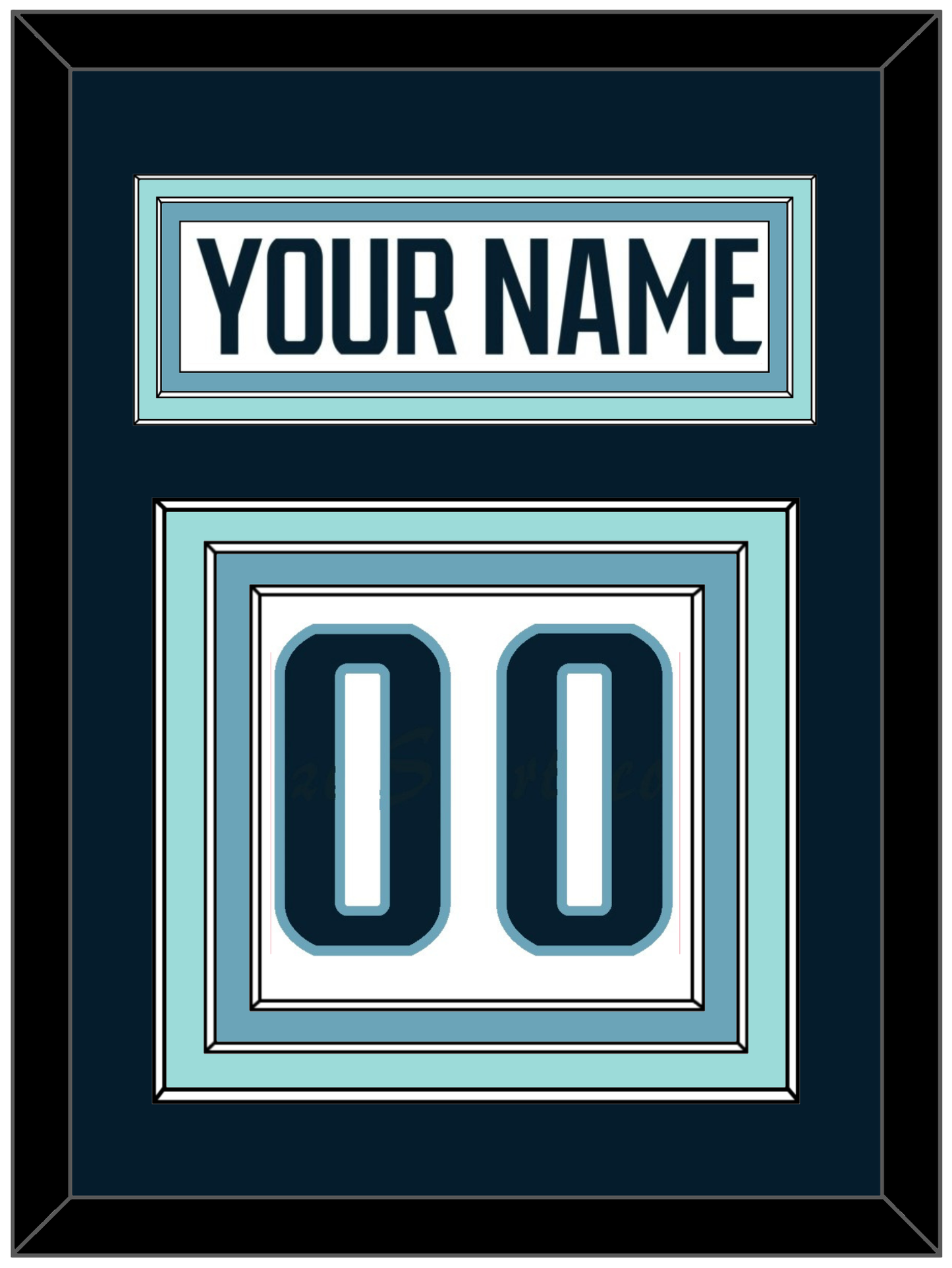 Seattle Nameplate & Number (Back) - Road White - Premier Tier 2