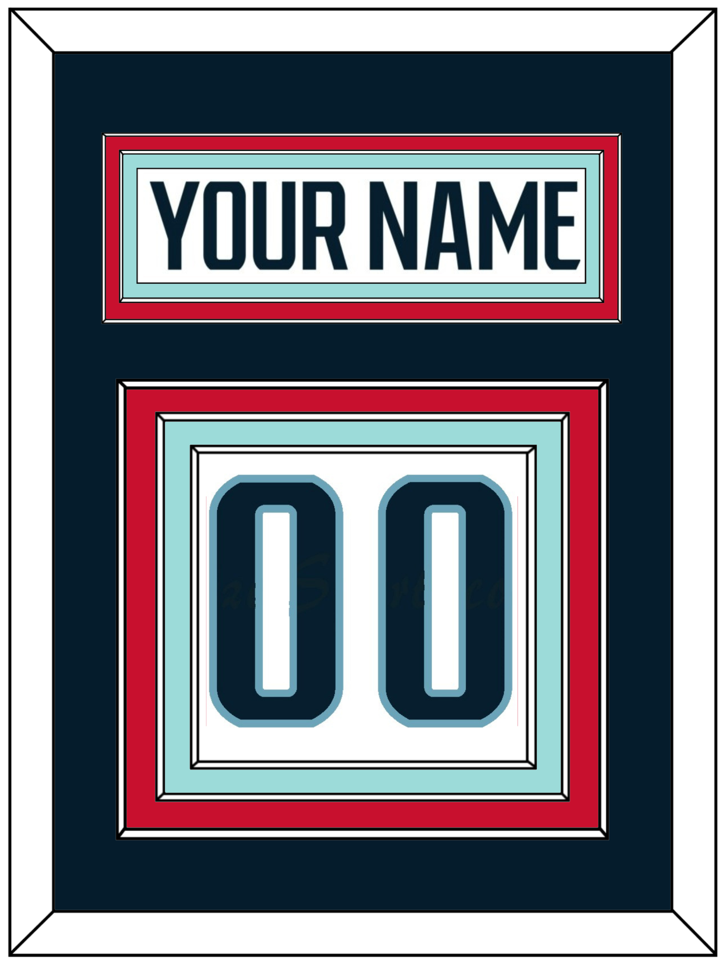 Seattle Nameplate & Number (Back) - Road White - Premier Tier 3