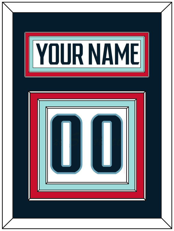 Seattle Nameplate & Number (Back) - Road White - Triple Mat 3