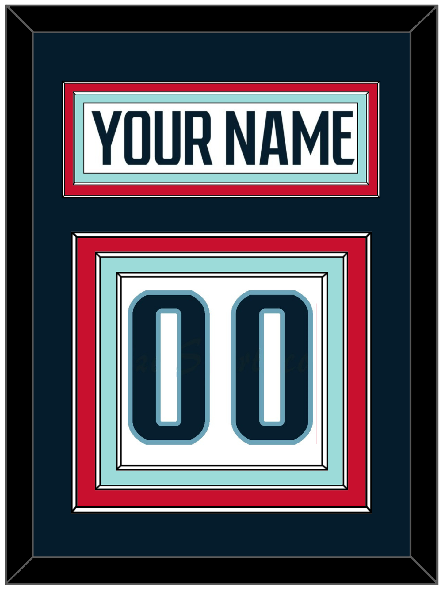 Seattle Nameplate & Number (Back) - Road White - Premier Tier 3