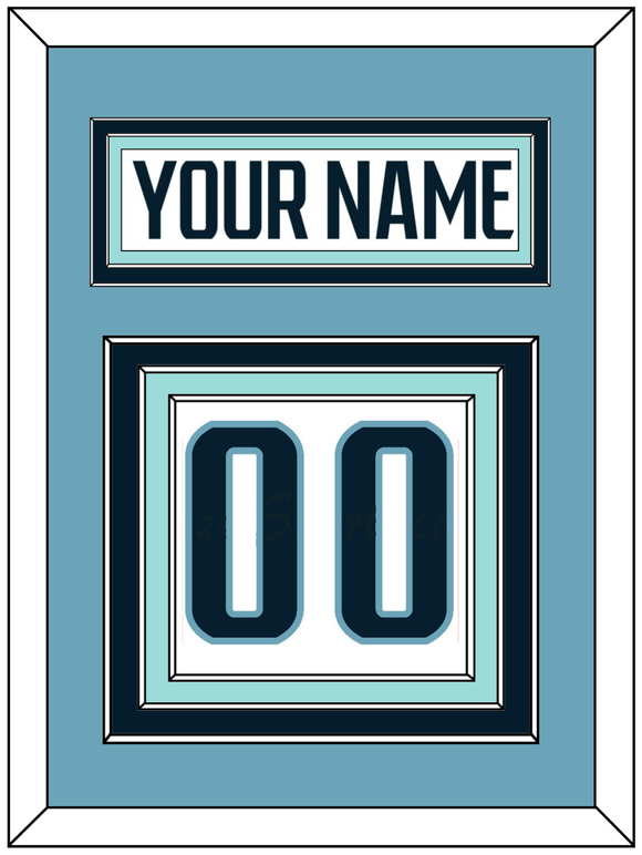Seattle Nameplate & Number (Back) - Road White - Triple Mat 4