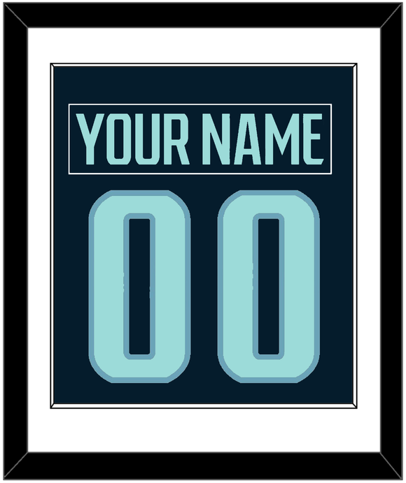 Seattle Nameplate & Number (Back) Combined - Home Navy - Single Mat 1