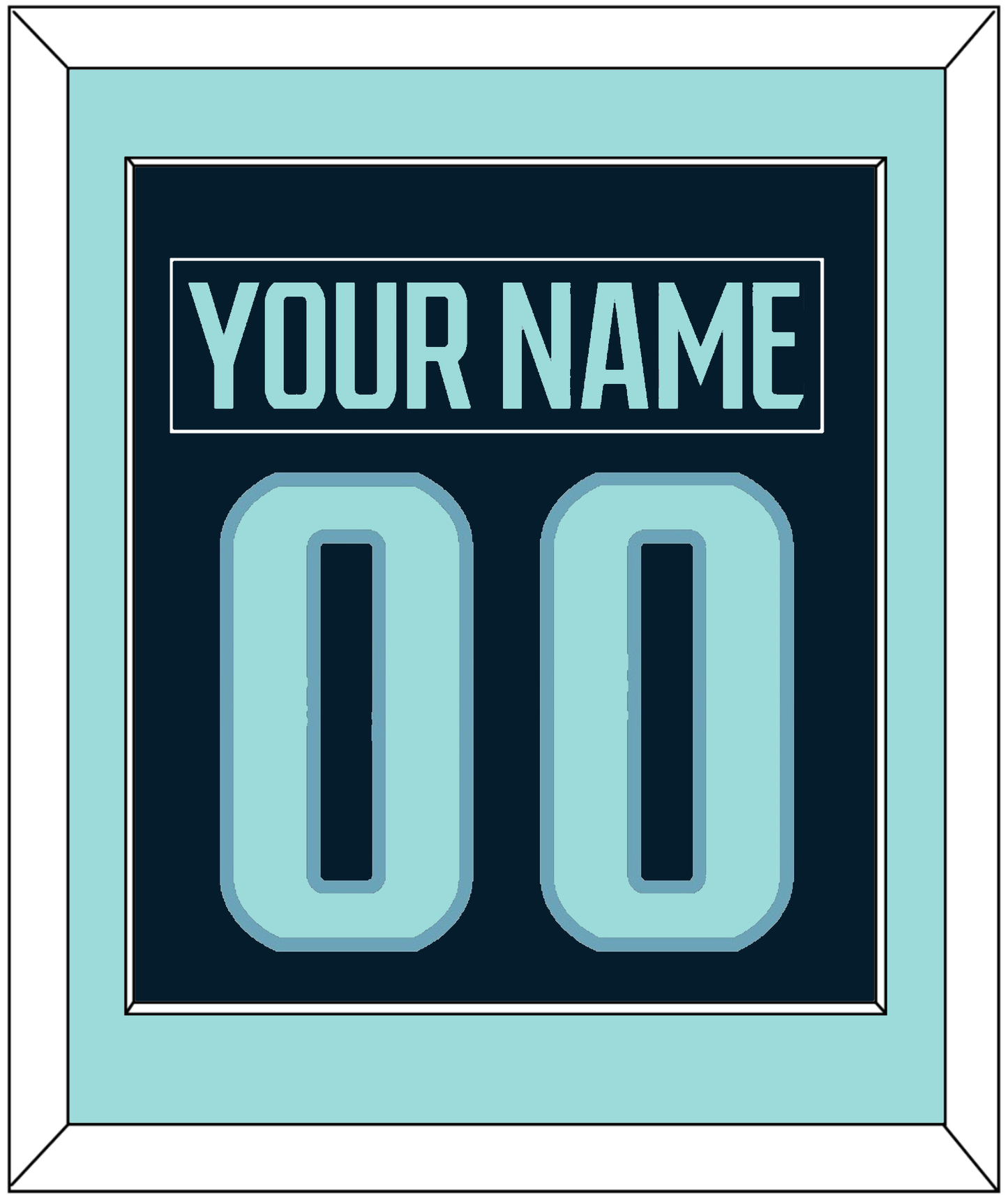 Seattle Nameplate & Number (Back) Combined - Home Navy - Essential Tier 2