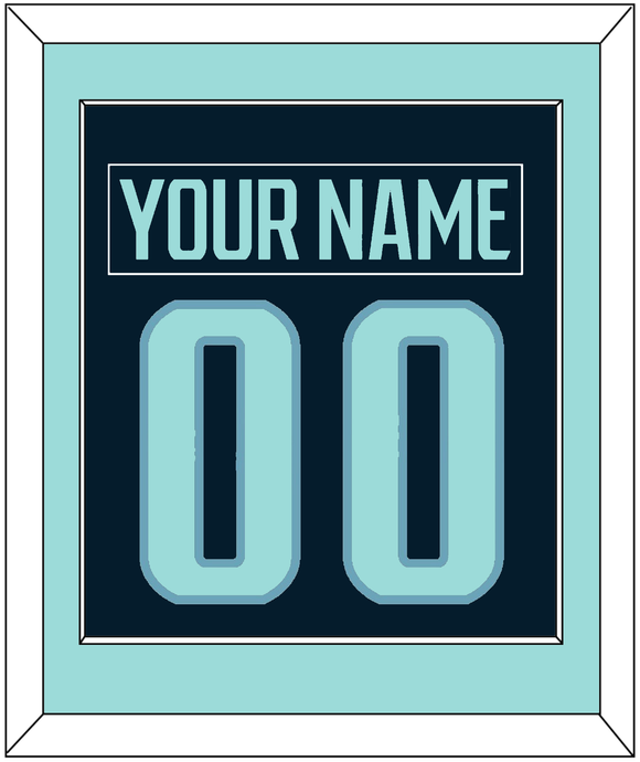 Seattle Nameplate & Number (Back) Combined - Home Navy - Single Mat 2