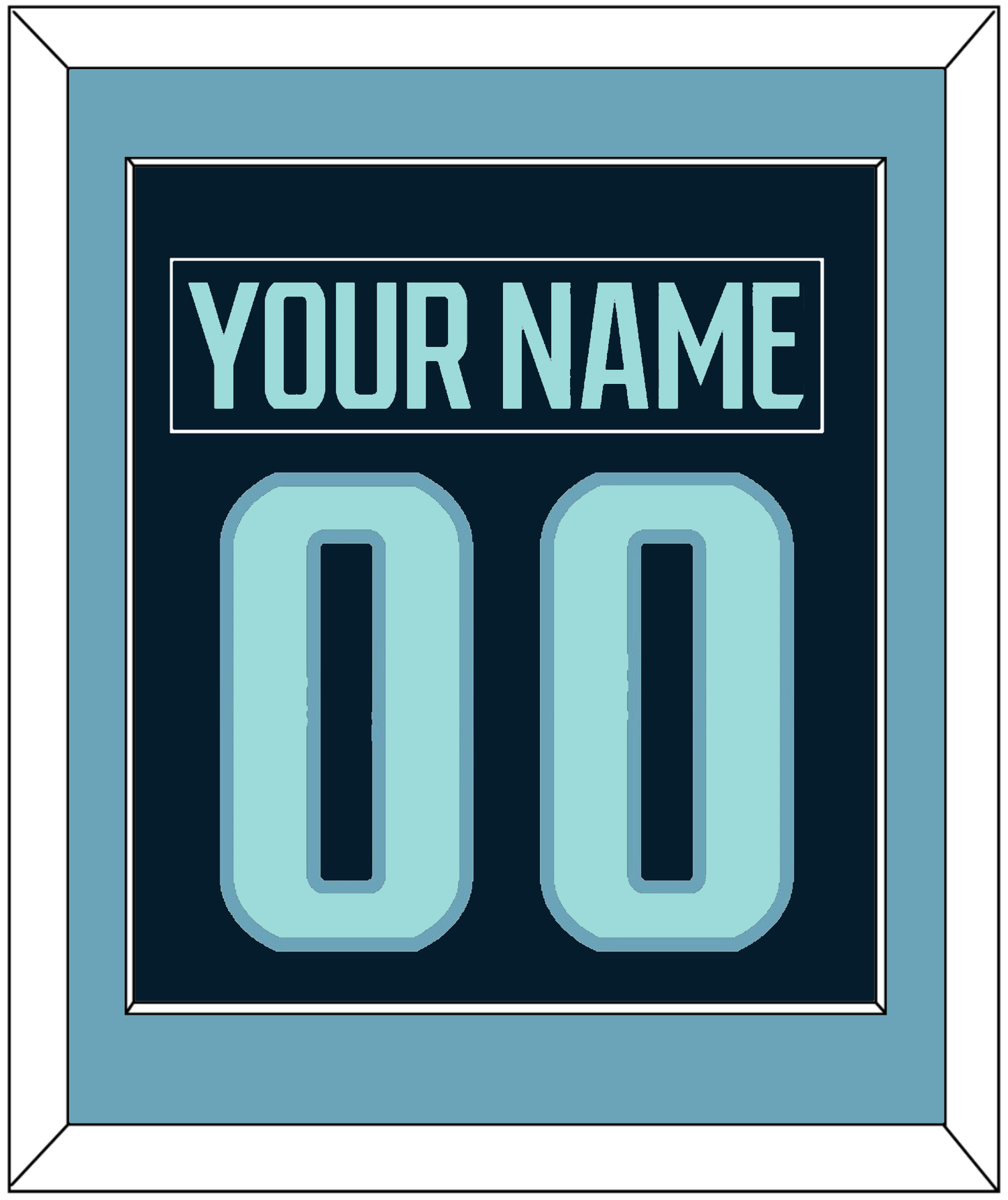 Seattle Nameplate & Number (Back) Combined - Home Navy - Essential Tier 3