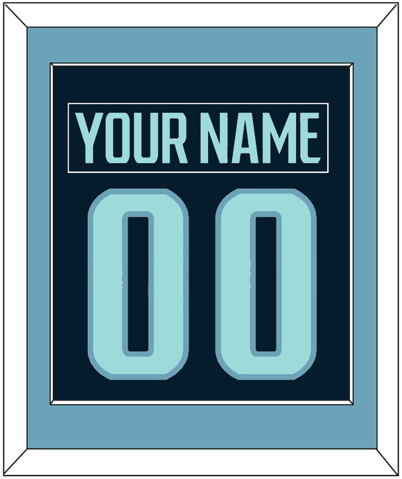 Seattle Nameplate & Number (Back) Combined - Home Navy - Single Mat 3