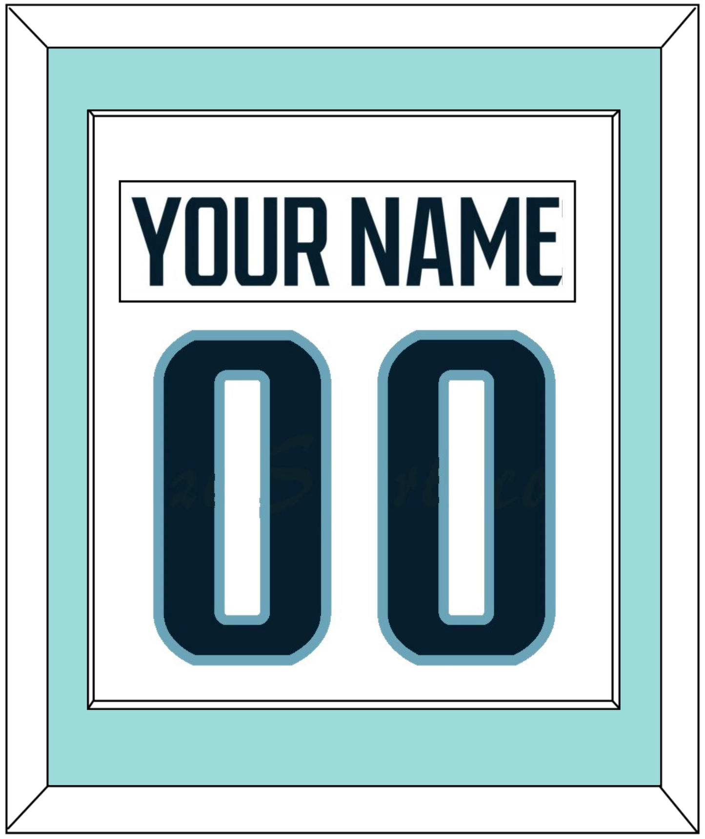 Seattle Nameplate & Number (Back) Combined - Road White - Essential Tier 2