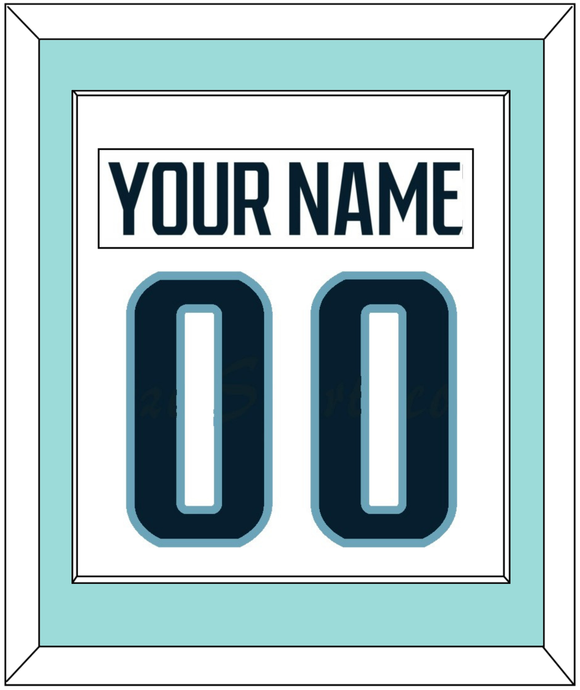 Seattle Nameplate & Number (Back) Combined - Road White - Single Mat 2