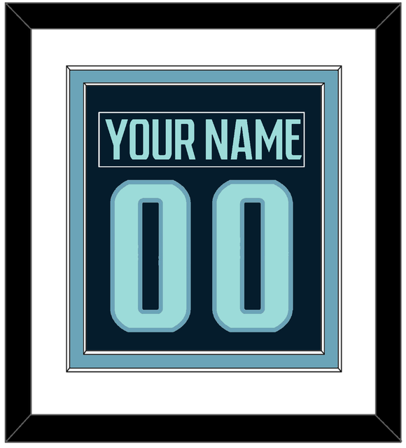 Seattle Nameplate & Number (Back) Combined - Home Navy - Double Mat 1