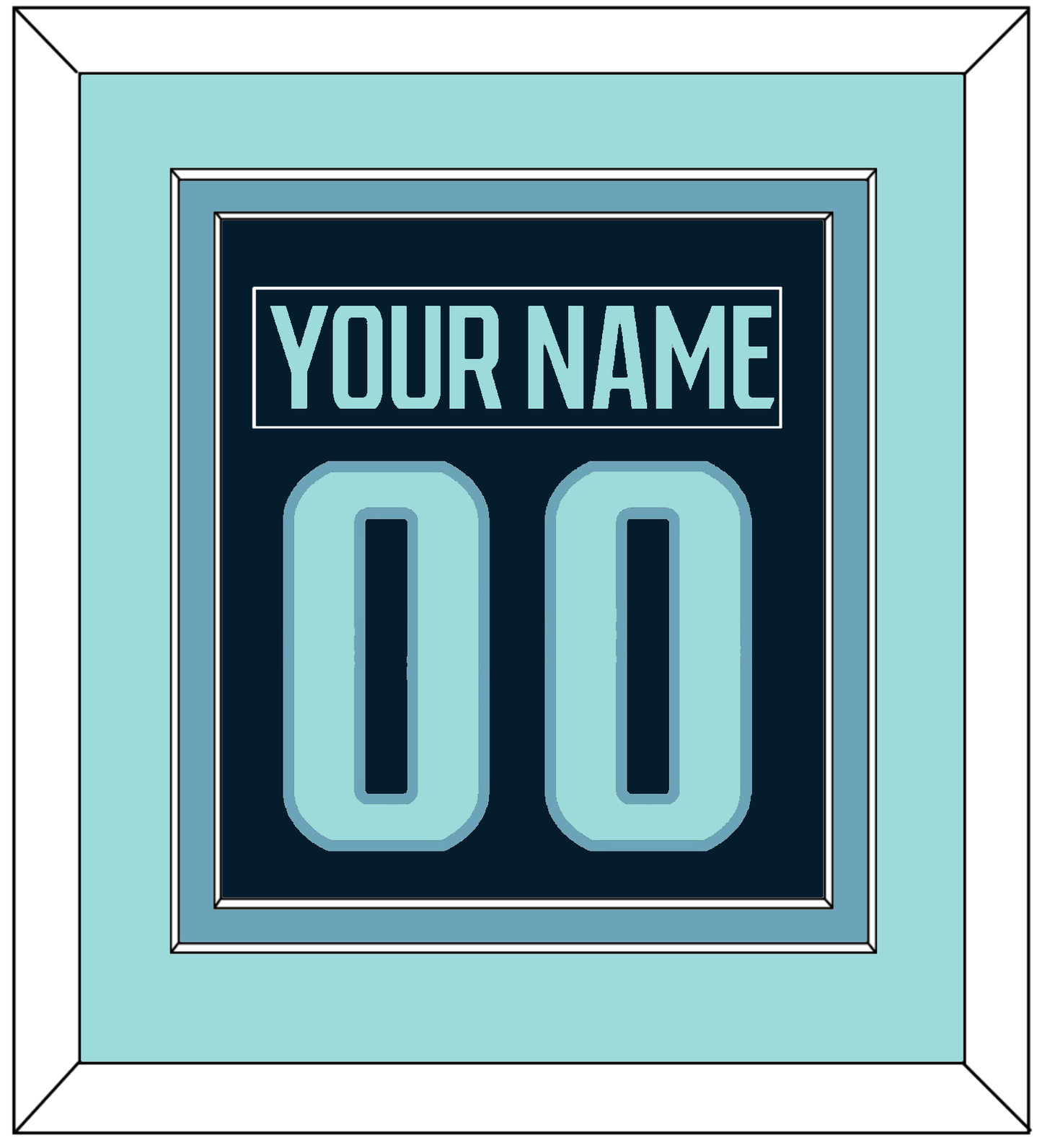 Seattle Nameplate & Number (Back) Combined - Home Navy - Signature Tier 2