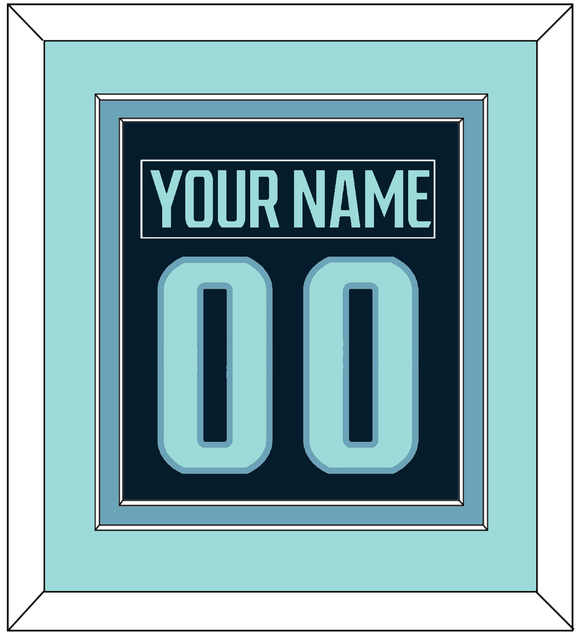 Seattle Nameplate & Number (Back) Combined - Home Navy - Double Mat 2