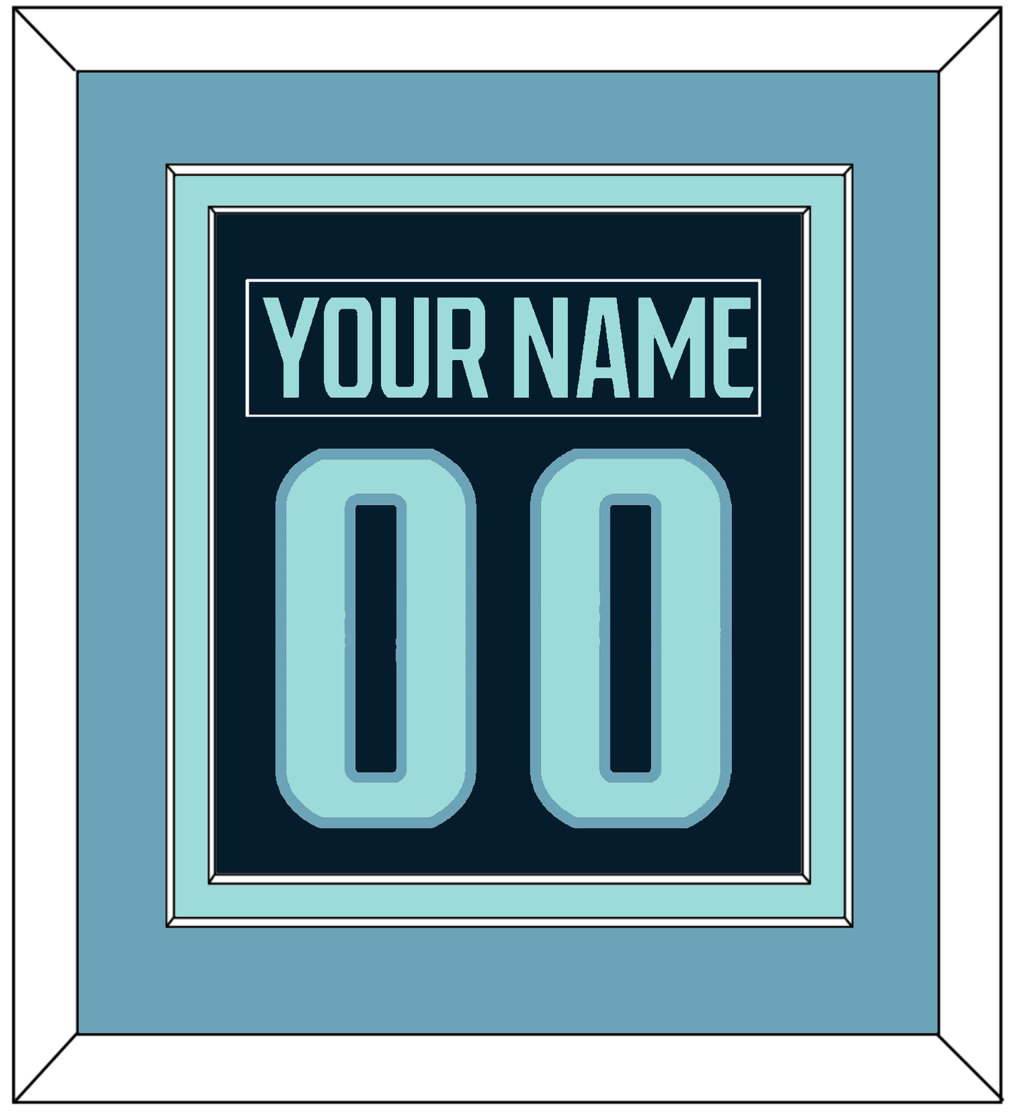Seattle Nameplate & Number (Back) Combined - Home Navy - Signature Tier 3
