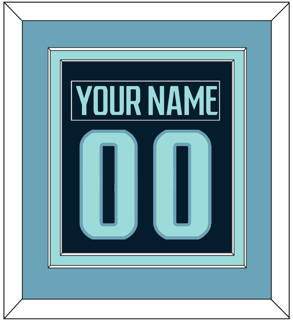 Seattle Nameplate & Number (Back) Combined - Home Navy - Double Mat 3