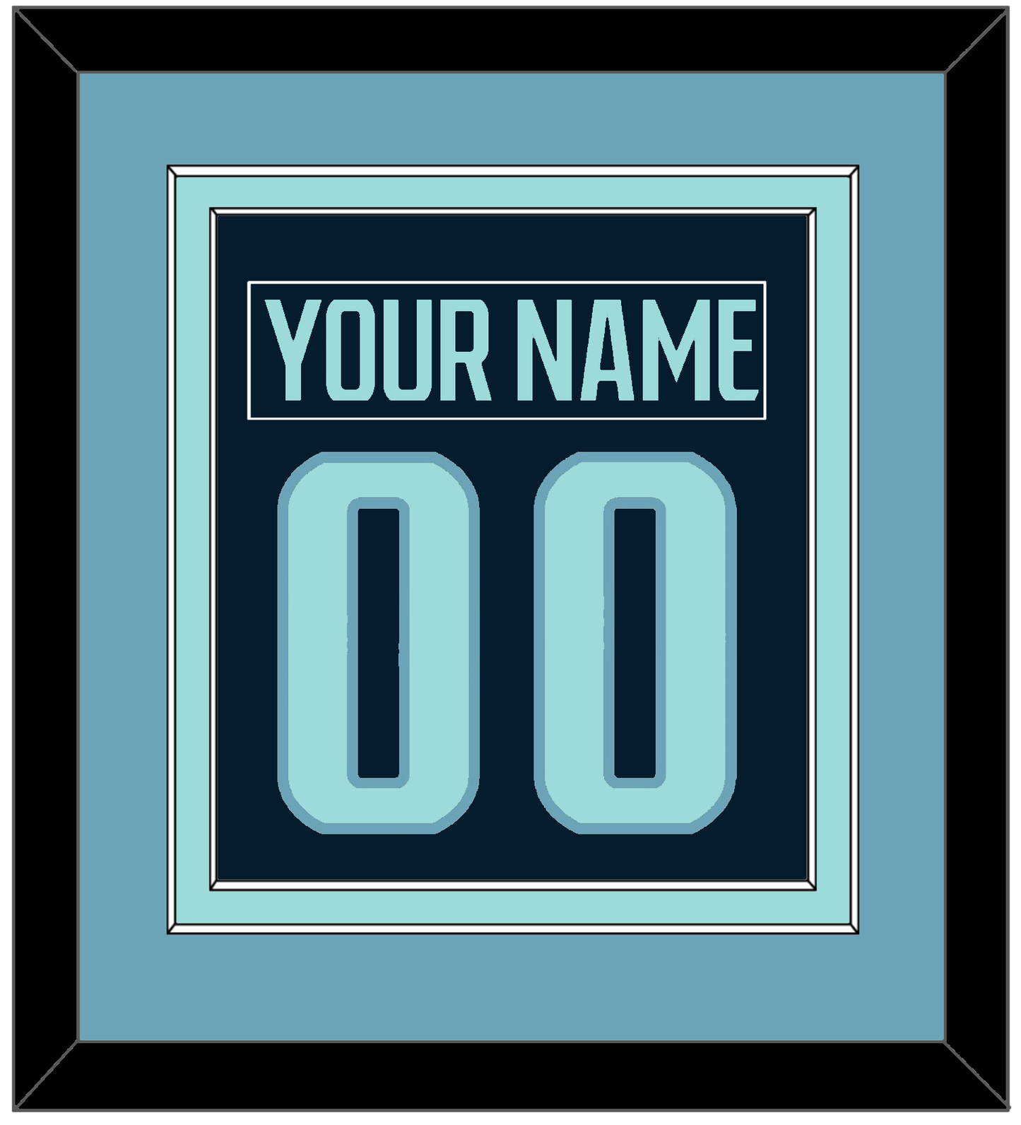 Seattle Nameplate & Number (Back) Combined - Home Navy - Signature Tier 3