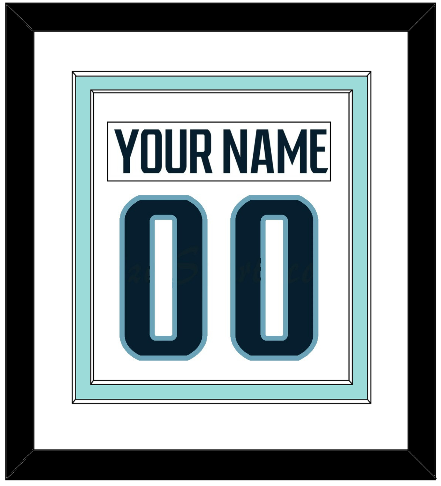 Seattle Nameplate & Number (Back) Combined - Road White - Signature Tier 1