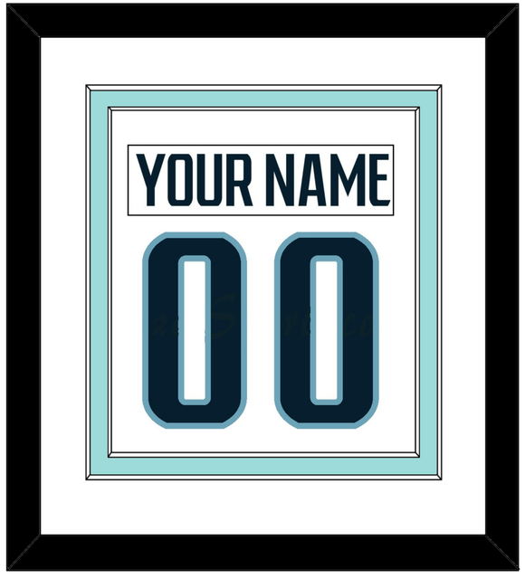 Seattle Nameplate & Number (Back) Combined - Road White - Double Mat 1