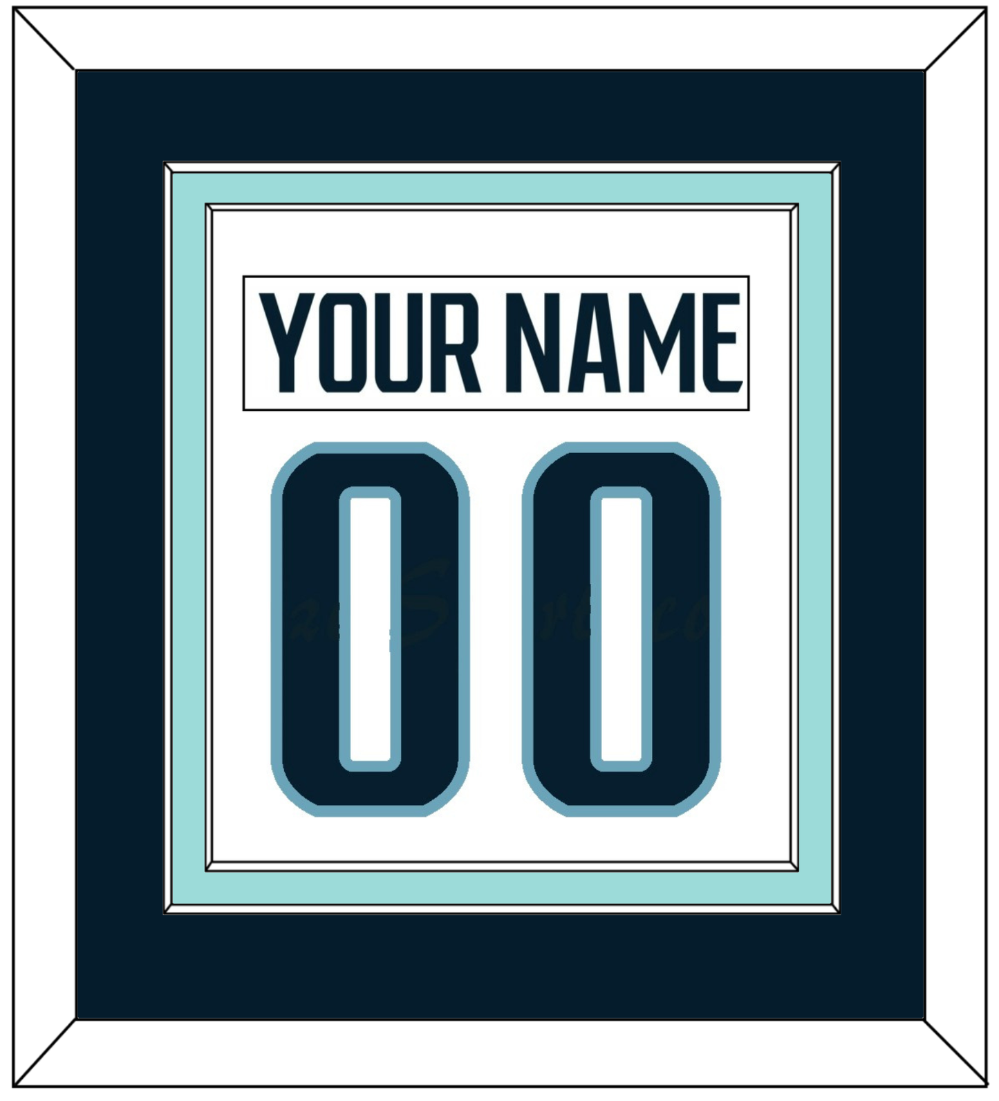 Seattle Nameplate & Number (Back) Combined - Road White - Signature Tier 2
