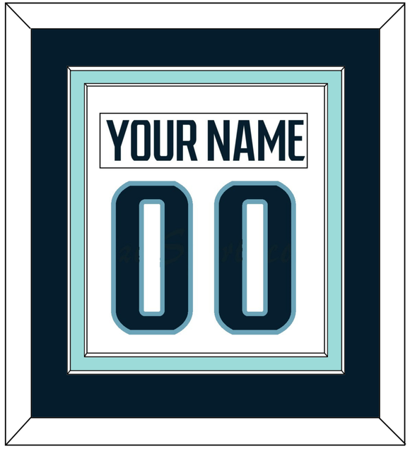 Seattle Nameplate & Number (Back) Combined - Road White - Double Mat 2