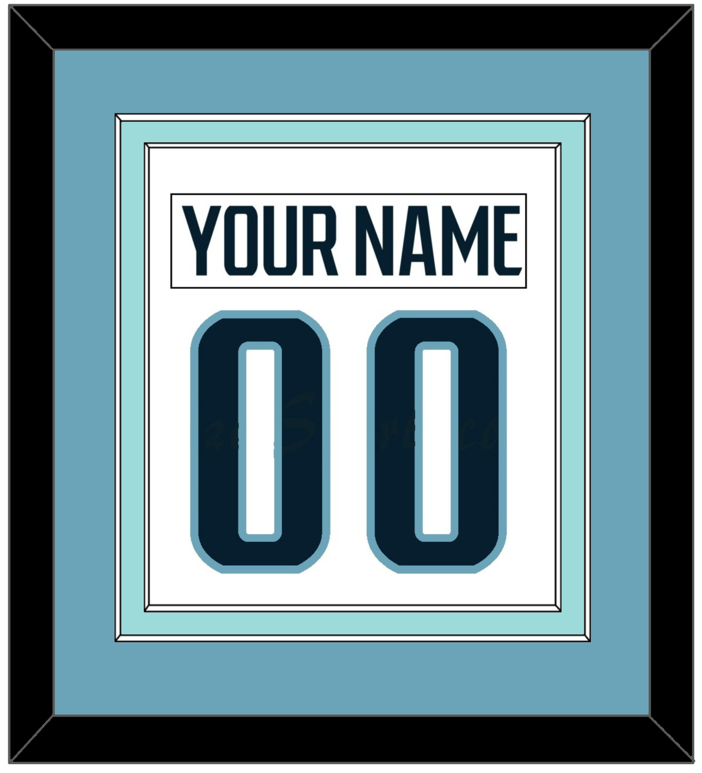 Seattle Nameplate & Number (Back) Combined - Road White - Signature Tier 3