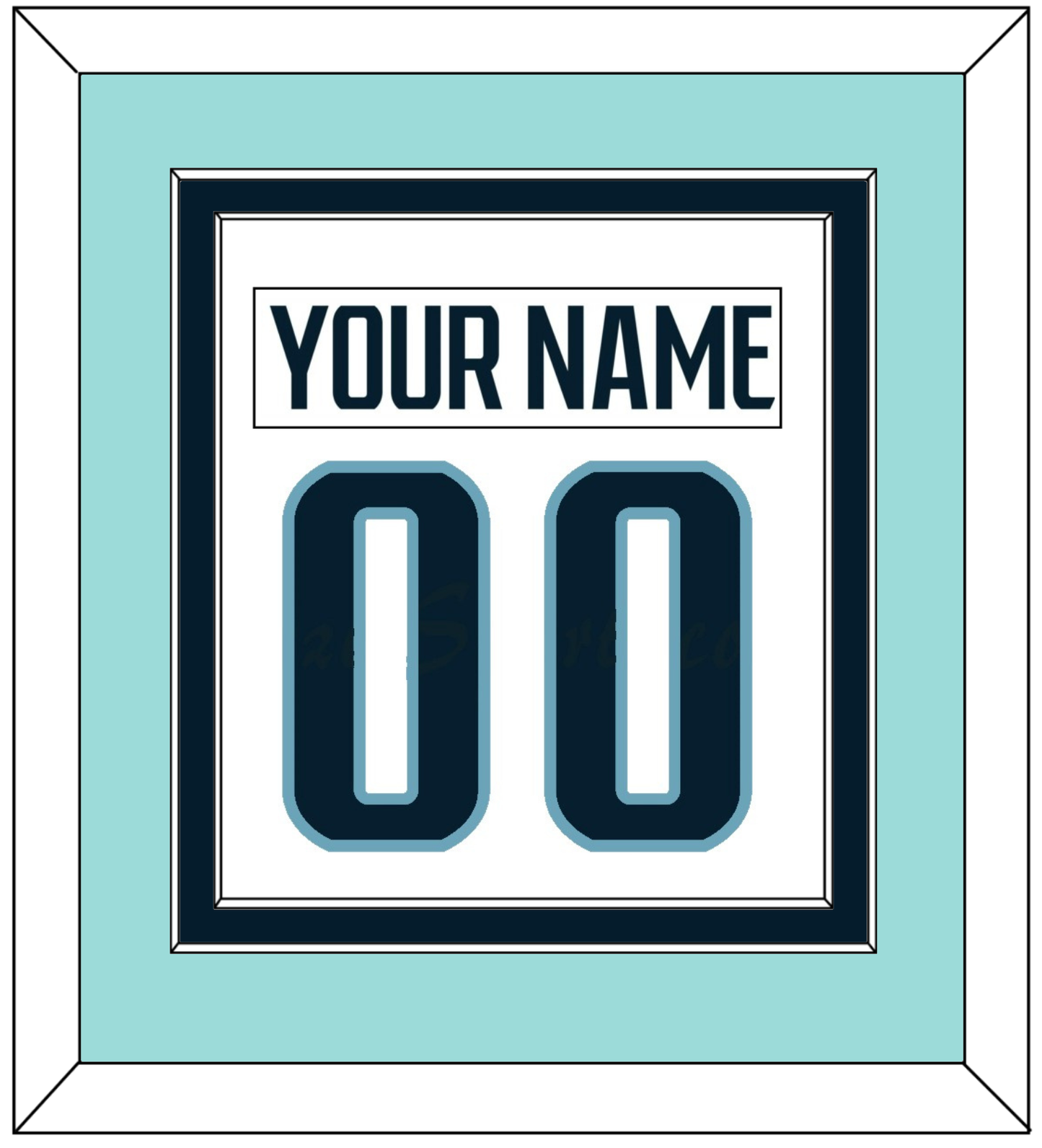 Seattle Nameplate & Number (Back) Combined - Road White - Signature Tier 4