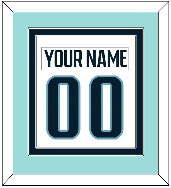 Seattle Nameplate & Number (Back) Combined - Road White - Double Mat 4