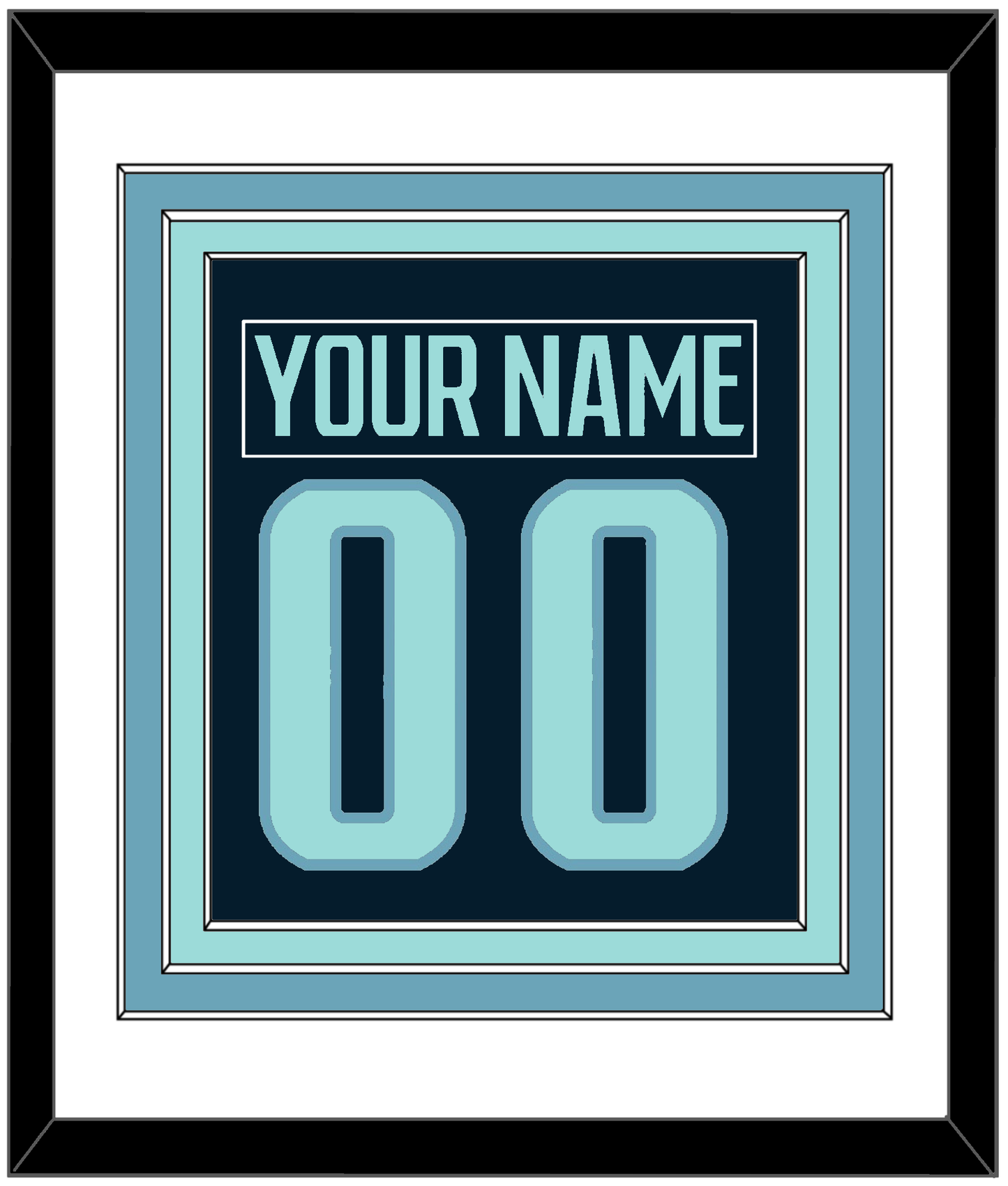 Seattle Nameplate & Number (Back) Combined - Home Navy - Premier Tier 1