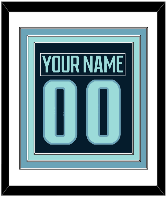 Seattle Nameplate & Number (Back) Combined - Home Navy - Triple Mat 1