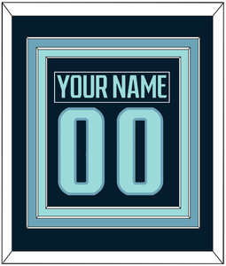 Seattle Nameplate & Number (Back) Combined - Home Navy - Triple Mat 2