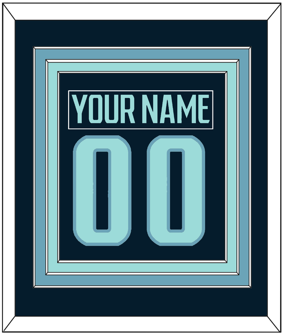 Seattle Nameplate & Number (Back) Combined - Home Navy - Triple Mat 2
