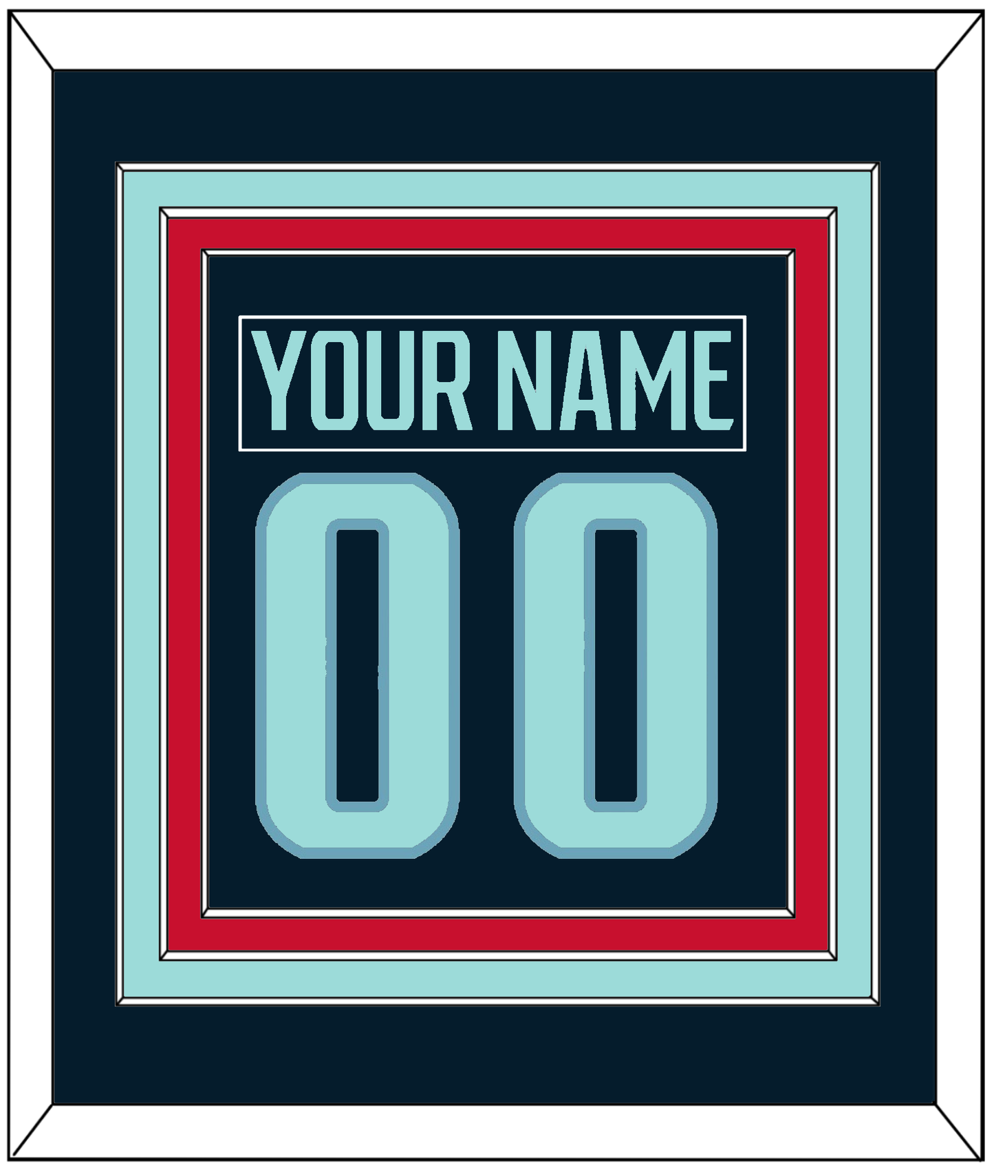 Seattle Nameplate & Number (Back) Combined - Home Navy - Premier Tier 3