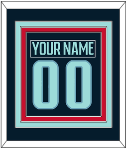 Seattle Nameplate & Number (Back) Combined - Home Navy - Triple Mat 3