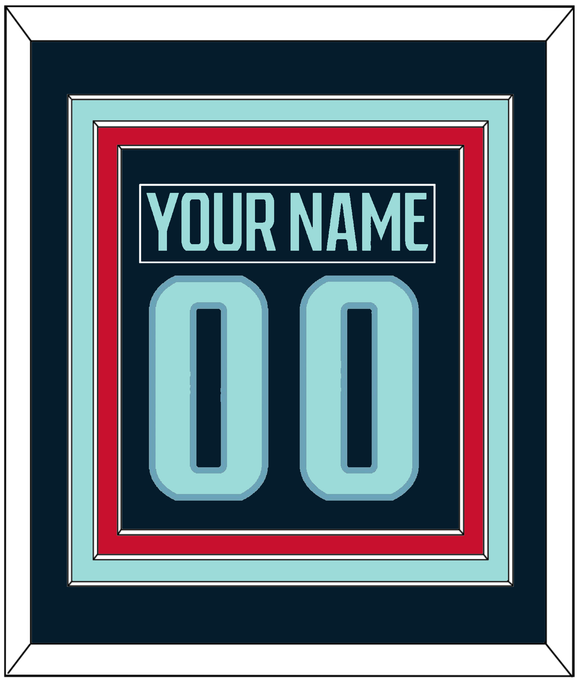 Seattle Nameplate & Number (Back) Combined - Home Navy - Triple Mat 3