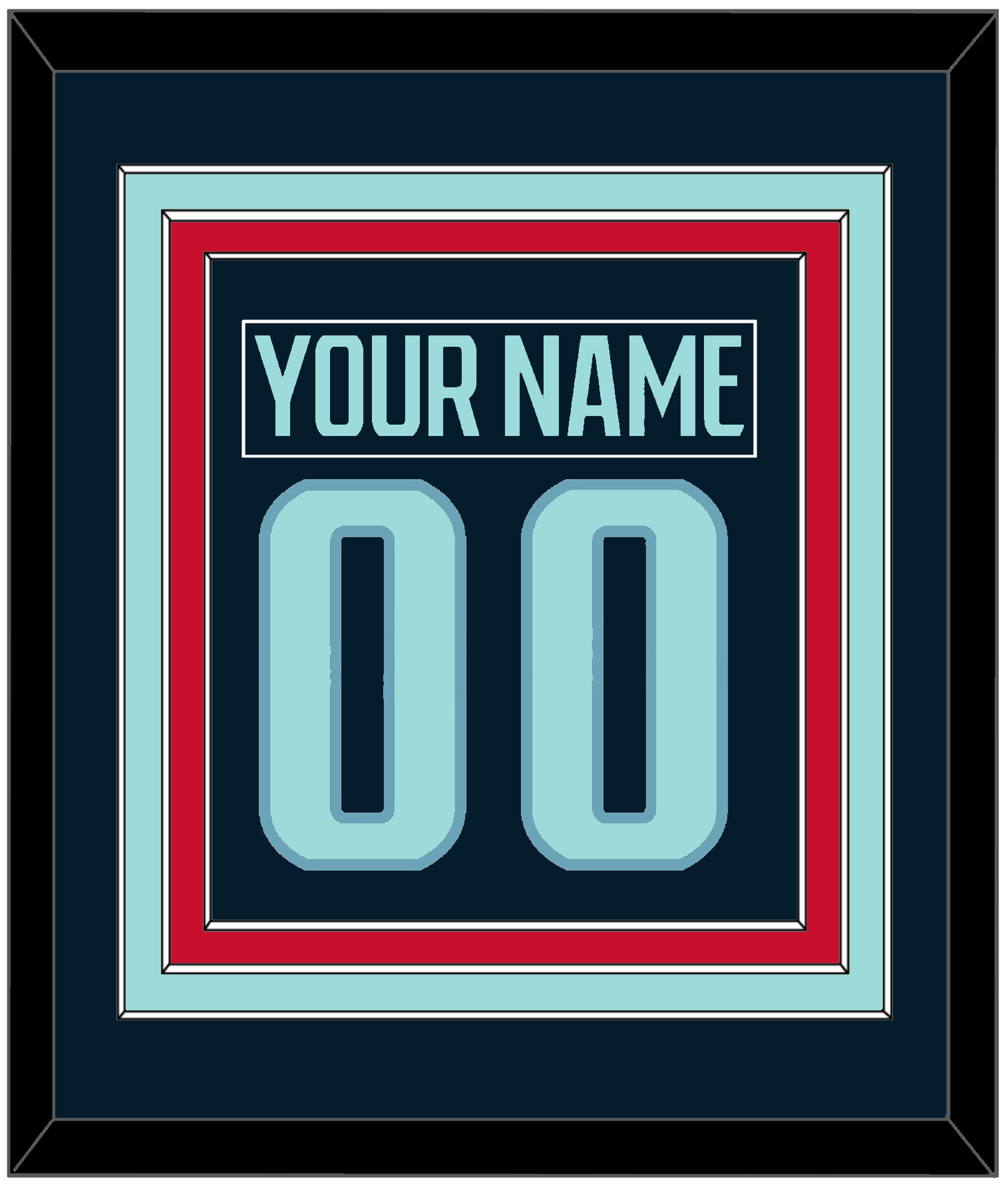 Seattle Nameplate & Number (Back) Combined - Home Navy - Premier Tier 3