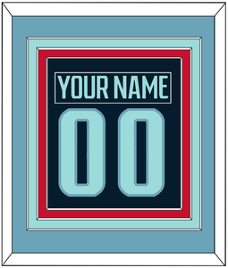 Seattle Nameplate & Number (Back) Combined - Home Navy - Triple Mat 4