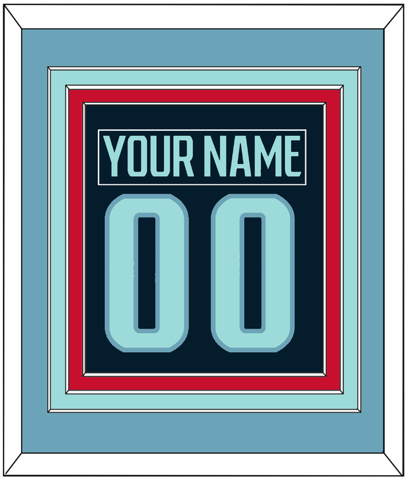 Seattle Nameplate & Number (Back) Combined - Home Navy - Triple Mat 4