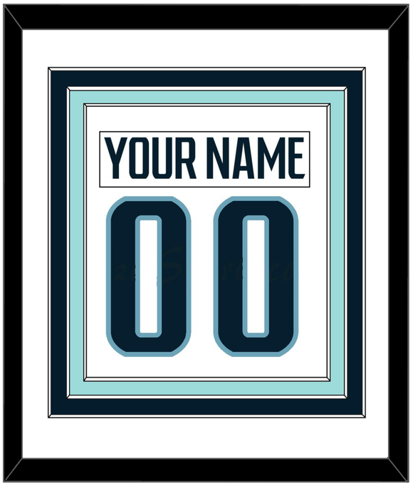 Seattle Nameplate & Number (Back) Combined - Road White - Triple Mat 1