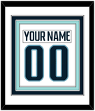 Seattle Nameplate & Number (Back) Combined - Road White - Triple Mat 1