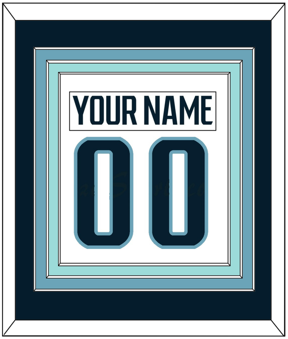Seattle Nameplate & Number (Back) Combined - Road White - Triple Mat 2
