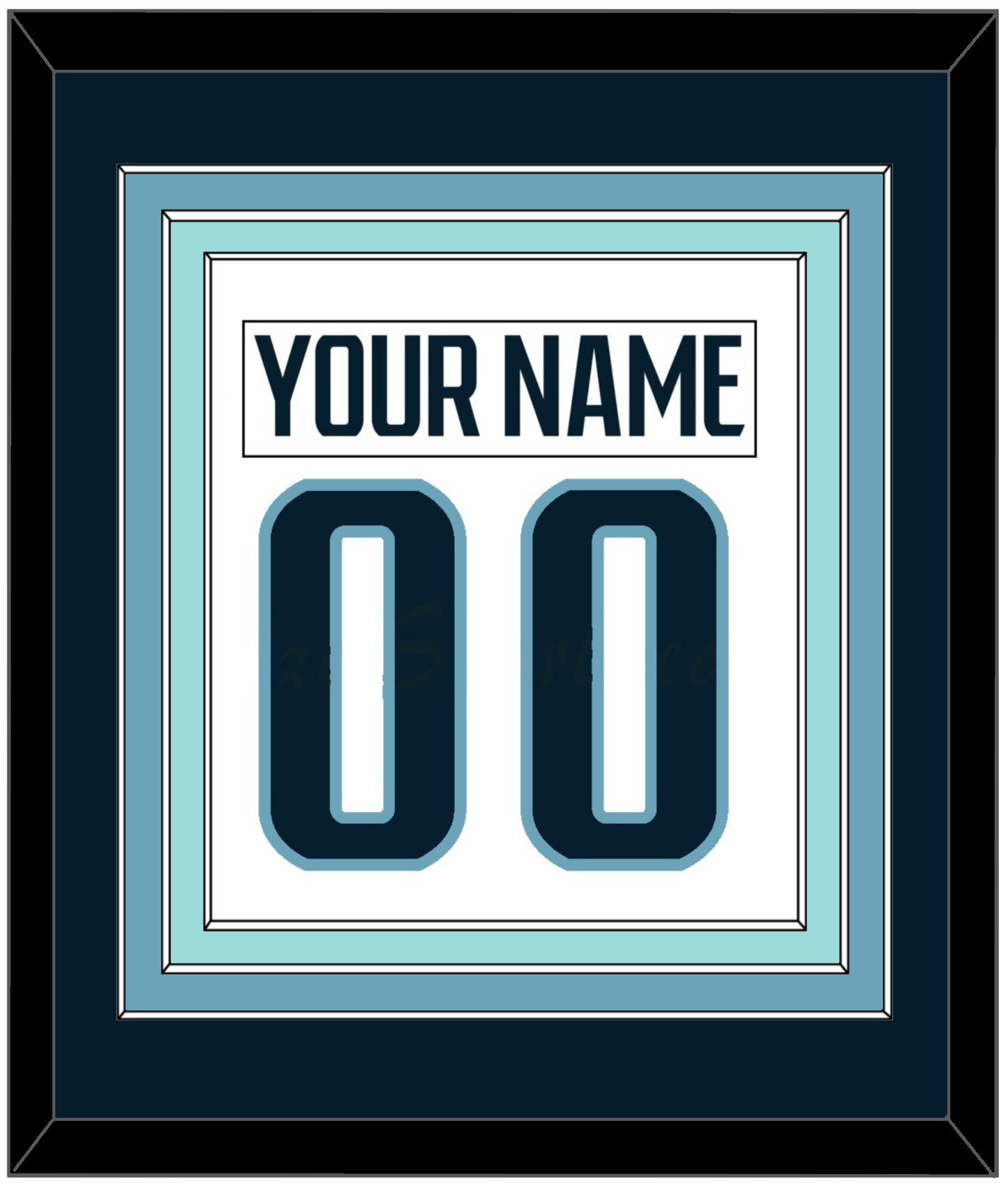 Seattle Nameplate & Number (Back) Combined - Road White - Premier Tier 2