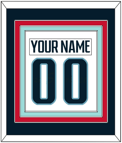 Seattle Nameplate & Number (Back) Combined - Road White - Premier Tier 3