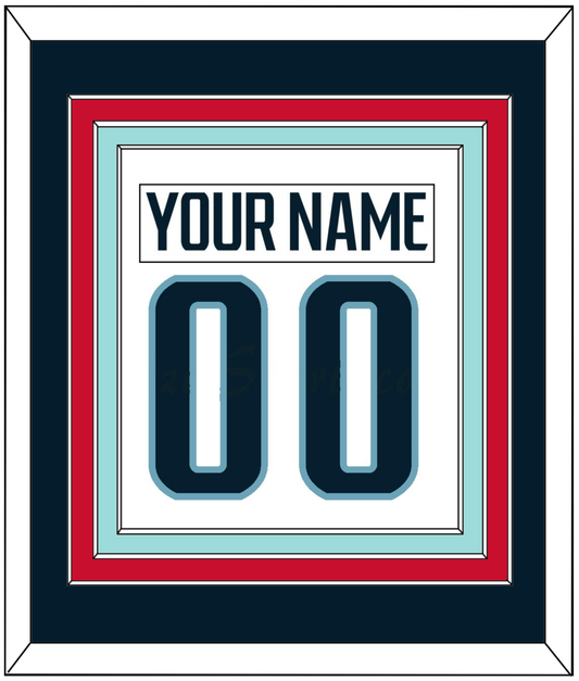 Seattle Nameplate & Number (Back) Combined - Road White - Premier Tier 3