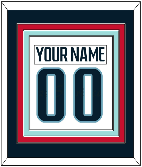 Seattle Nameplate & Number (Back) Combined - Road White - Triple Mat 3