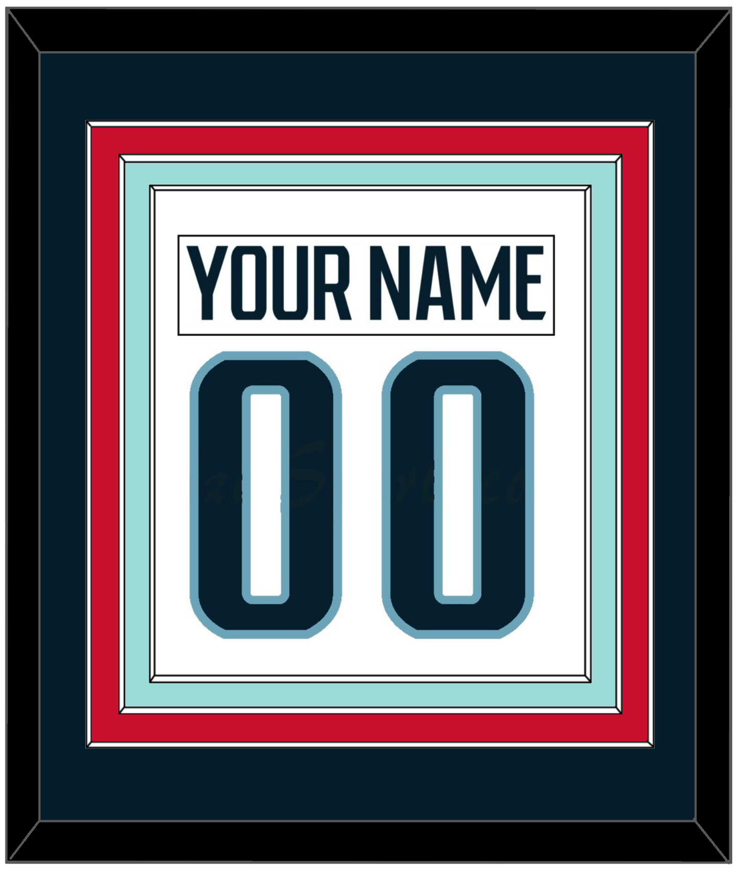 Seattle Nameplate & Number (Back) Combined - Road White - Premier Tier 3